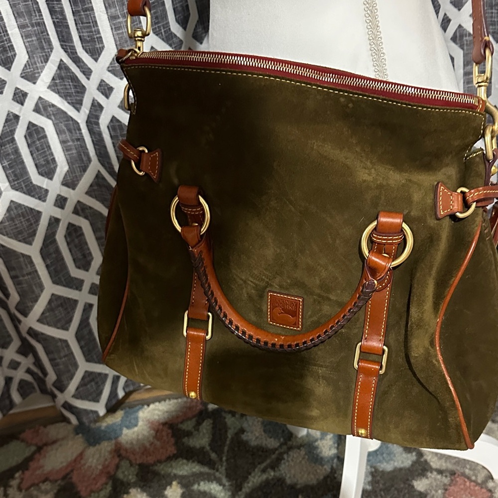 Dooney & Bourke Olive Green Suede Shoulder Bag